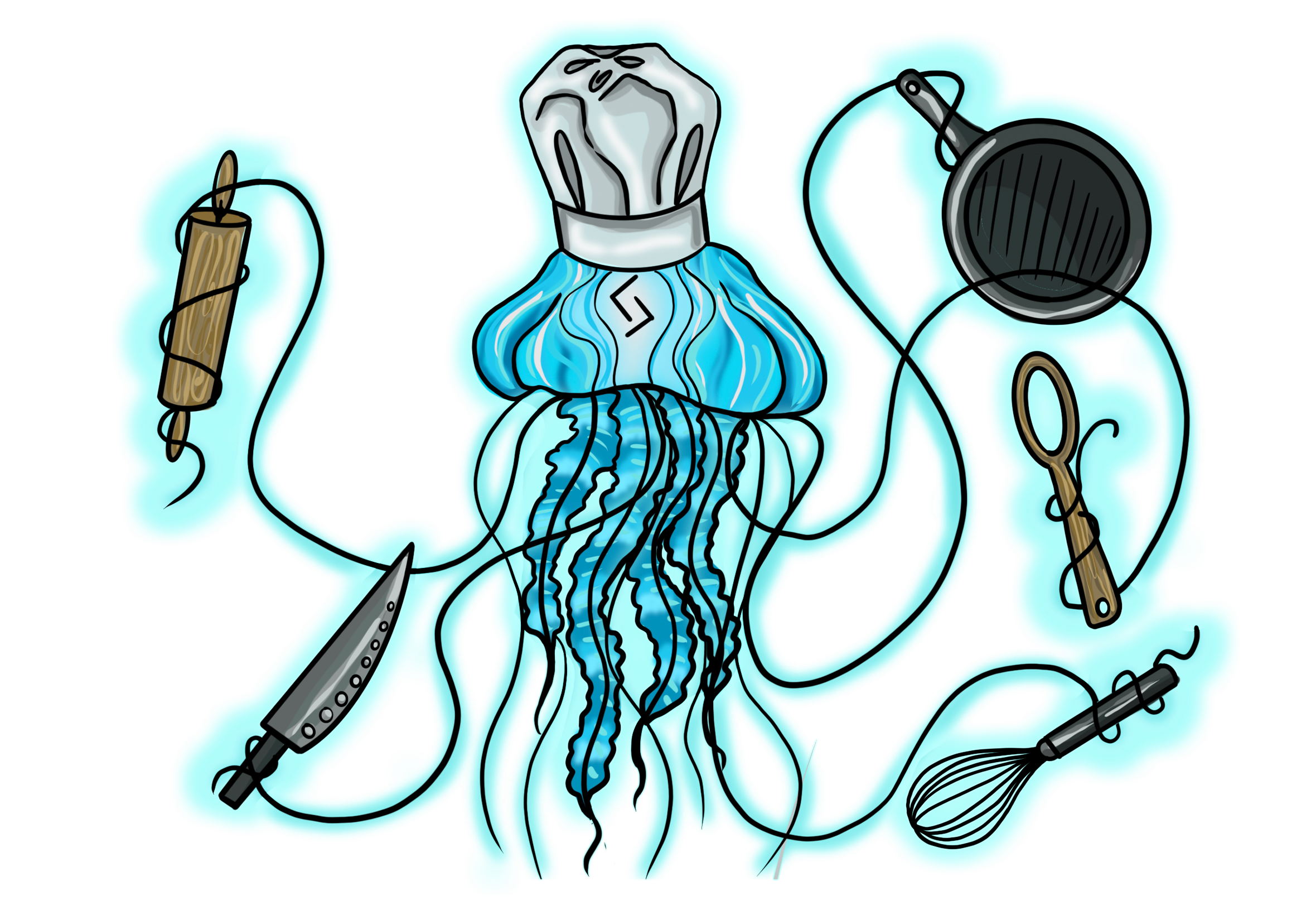 Chef Jellyfish Illustration