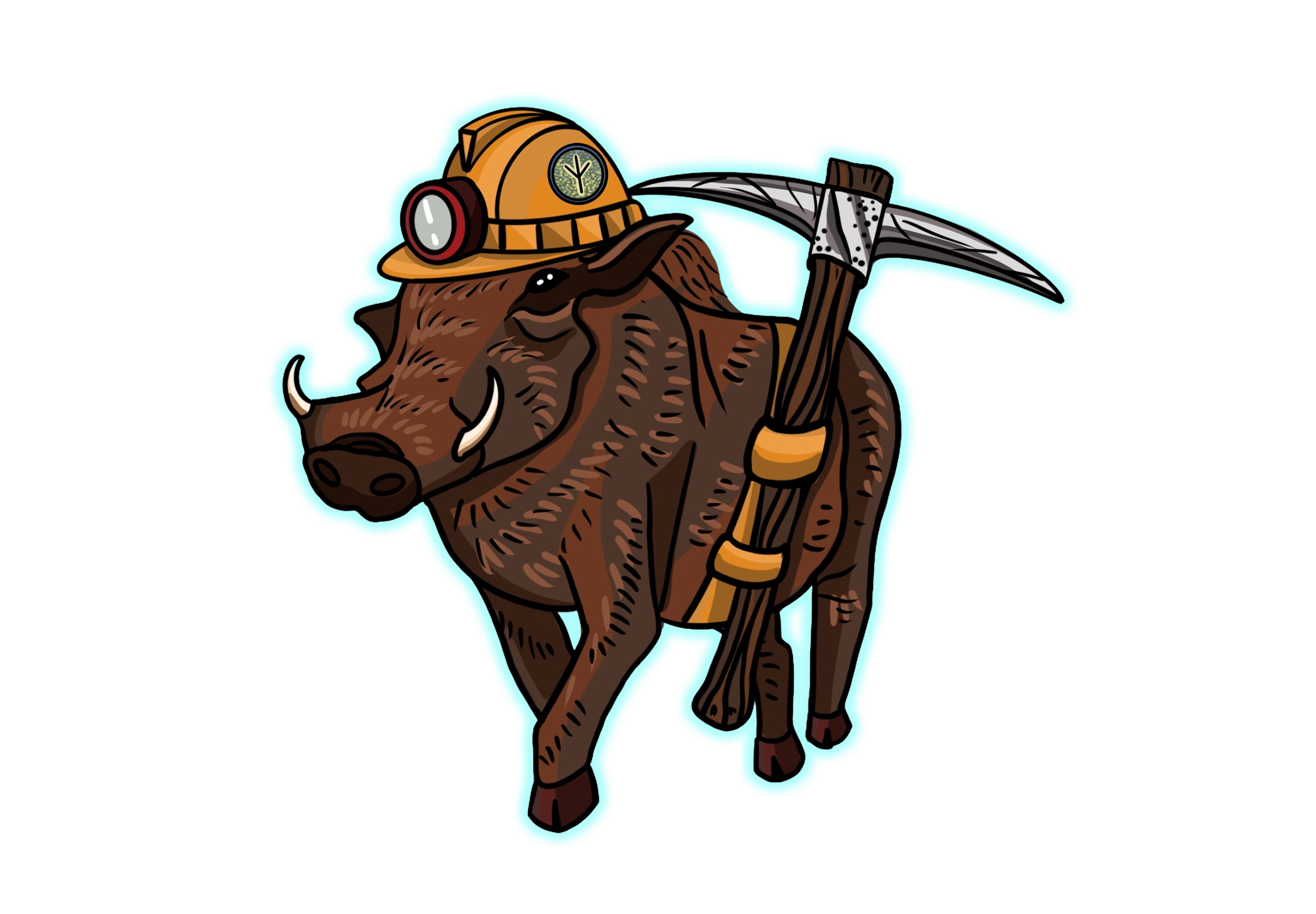 Miner Boar Illustration
